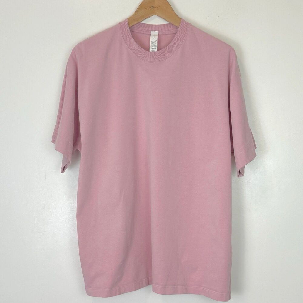 Lululemon Cotton Jersey Oversized T-Shirt Pink Haze Sz4 LW3IJMS Soft Athleisure